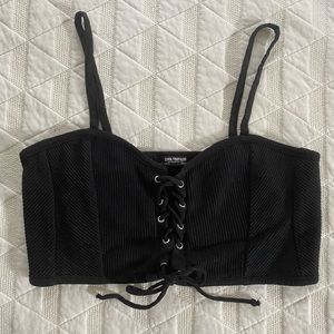 Lace-up Crop Top